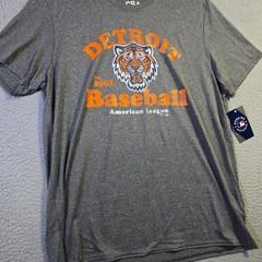 MLB Detroit Tigers Shirt Mens XL Gray Baseball faded Sports Classic Retro NWT