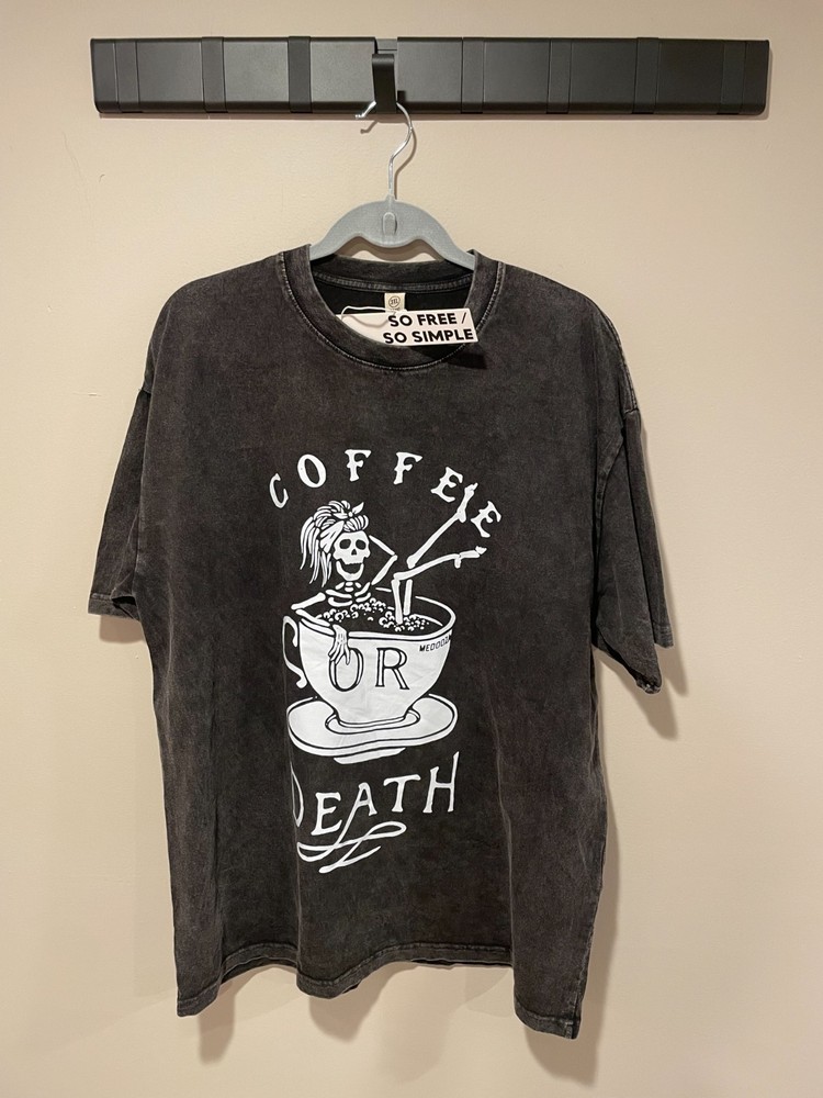 ‘Coffee or Death’ Graphic Tee oversized Premium Cotton Streetwear Fast shipping