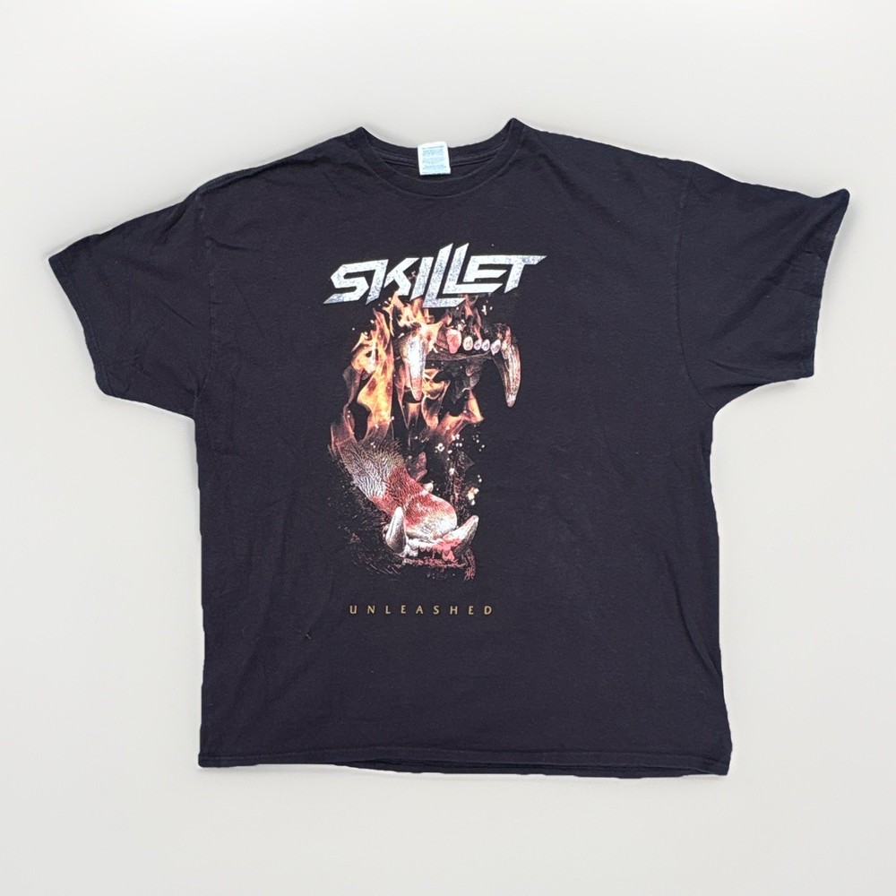 Delta Pro Weight XL Black Skillet Unleashed Graphic Print Crew Neck T-Shirt