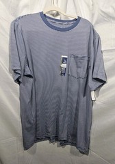 NWT George Men’s Crewneck T-Shirt Blue & White Striped Size XL (46-48) Pocket