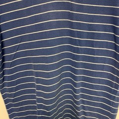 Hollister California Men’s Henley Shirt Medium Blue White Striped Short Sleeve