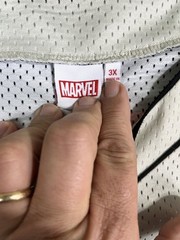 Marvel 3X Baseball Jersey Button-Up Avengers Graphic Back Beige & Red