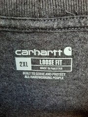 Carhartt Men’s Short Sleeve T Shirt 2XL Loose Fit Charcoal Grey Comfortable P