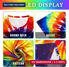 Tie Dye Shirts for Men, Short Sleeve Mens Tie Dye Shirts, Mens Rainbow Tie Dye