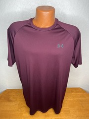 Men’s Under Armour Loose S/S Athletic T-Shirt Large L – Maroon – Cotton / Poly