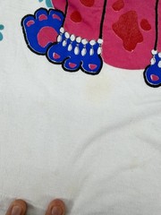 Vintage 90s Salsa Caliente Cat Paw Prints Art Deco Abstract Shirt Size XL