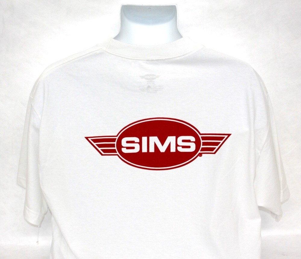 Official License SIMS Skateboard Wings Design T-Shirt Tee Skate Vision- White Sm