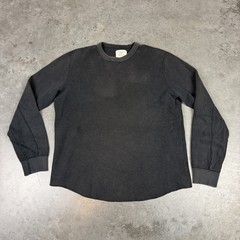 Buck Mason T Shirt Mens Small Black Faded Thermal Ribbed Preowned