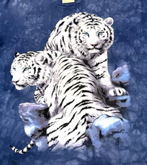 Vintage 2002 The Mountain White Tiger T Shirt USA Tie Dye Nature Tee XL