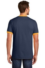 Port & Company PC54R Mens Short Sleeve Retro Ringer Crew Neck Cotton T-Shirt