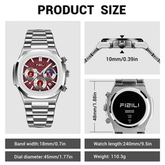 Men’s Fashion Watch Stainless Steel Business Quartz Watches Luxury Waterproof…