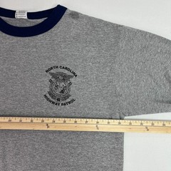 Augusta Sportswear Mens L Gray Ringer T Shirt NC Highway Patrol Graphic