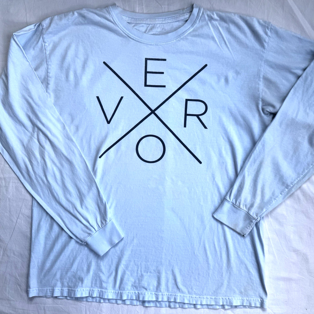 VERO T-shirt Mens Large Seahorse Lane Vero Beach Long Sleeve UPF Blue FLAW