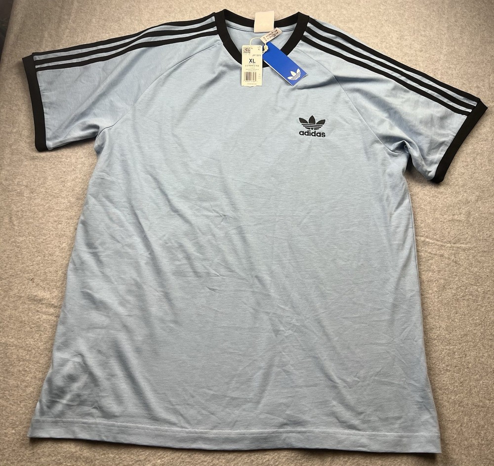 adidas Originals 3-Striped Trefoil T-Shirt Ash Blue/Black JY1371 Size XL NWT