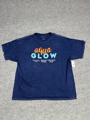 SeaWorld Aquatica Aqua Glow Shirt XXXL 3XL Blue Short Sleeve Cotton NEW