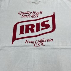 Vintage 80s Iris Quality Foods California USA Advertisement Shirt Size Large