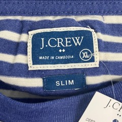 J.Crew Shirt Mens XL Blue White Stripe Slim Pocket Crewneck Tee Casual Top