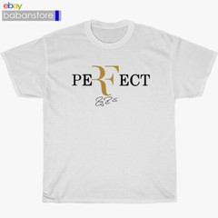 New ROGER FEDERER PERFECT Logo Black/White/Grey/Navy T-Shirt Size S-5XL