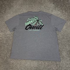 O’Neill Shirt Mens 2XL Gray Palm Tree Graphic Crew Neck Tagless Cotton