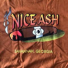 NICE ASH Savannah Cigars Mens T-Shirt Small Orange Tobacco Smoking