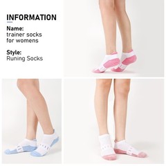 6 Pairs Women Ankle Socks Athletic Cushioned Running Low Cut Sports Liner