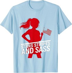 Stars Stripes and Sass 4th of July Girls Tween Unisex T-Shirt