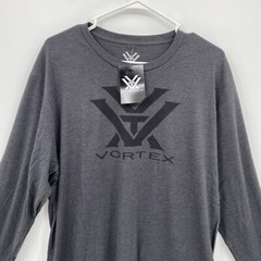 Vortex Men’s Long Sleeve Crew Neck Shirt Core Logo Charcoal Gray Size XL