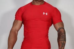 MEN’S RED SHORT SLEEVE COMPRESSION SHIRT SIZE X-LARGE