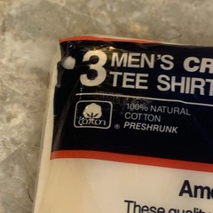 Vintage Fruit Of The Loom Mens White Crew Neck T Shirt 3 Pk 1989 Small 34-36 80s