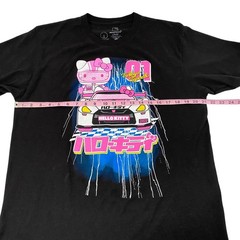 Hello Kitty Tokyo Speed Racing Shirt Large Black Cotton JDM Anime Cyberpunk Tee