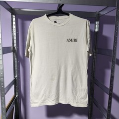 Amiri Angel Cherub Engraving Graphic Tee Cream White Designer Size L