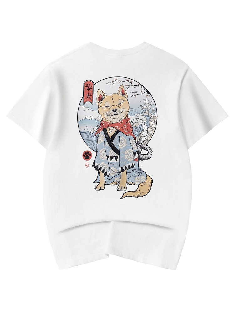 Niepce Men’s Shiba Inu Graphic Tee Japanese Streetwear Short Sleeves T-Shirt
