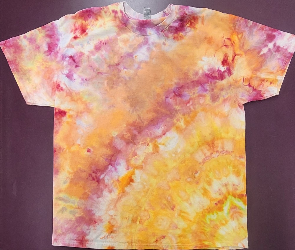 Hand Dyed Tie Dye Ice Dye T-shirt XL NWT”s Multicolor Tee, Festival, Retro,