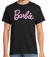 Barbie Men’s Graphic T-Shirt Black with Pink Logo Size M