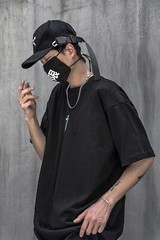Niepce Streetwear Japanese Kanji Alien Graphic Tee Unisex Short Sleeves Shirt
