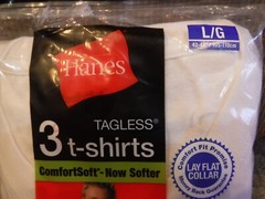 Vintage Hanes Tagless 3 T-Shirts Size Large Lay Flat Collar White