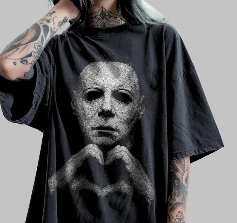 Michael Myers Heart T-Shirt, Horror Movie Tee, Halloween Gift, Spooky Season
