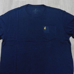JOHNNIE O Mens L LARGE T SHIRT WAVE RIDER NAVY BLUE YELLOW DALE 2.0 GOLF TEE