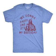Mens We Gonna Party Like Its My Birthday T Shirt Funny Jesus Christmas Joke Tee