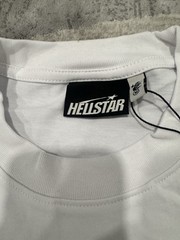 Hellstar Men’s White/Black Stars Gothic Graphic Logo Long Sleeve T-Shirt Size M