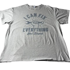 Brisco Brands Mens Gray I Can Fix Everything Graphic T-Shirt 2XL
