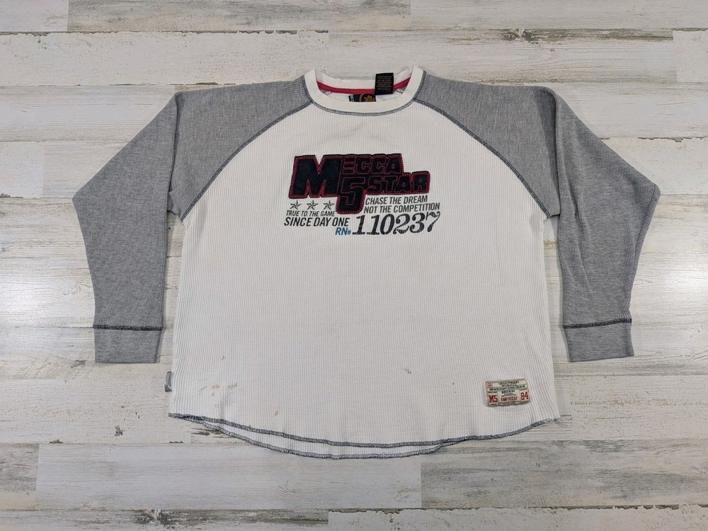 Vintage Y2K Mecca Shirt Mens Extra Large Waffle Knit Distressed