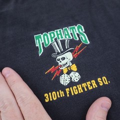 Tophats 310th Fighter Squadron Vintage T Shirt Mens Large Black USAF 90s USA Tee