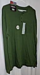 KEY Pocket GREEN Longsleeve HENLEY Shirt MENS Size L Tall NEW Chest 48