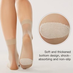 12 Pairs Sheer Socks Ankle High Run Resistant 20D Thin Nylon Socks for Women