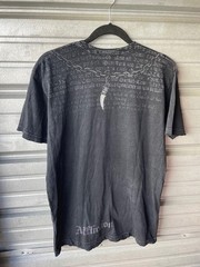 Affliction Double Skull Beaded Cross Graphic Black T-Shirt Men’s Large