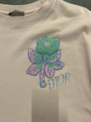 Dior X Alex Foxton Rose Embroidered T-Shirt (L) 100% Cottton