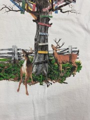 Vintage 90s Redneck High Rise Treehouse T Shirt Funny Deer Hunt Size Large White