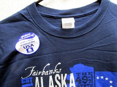 NEW Alaska Tshirt Fairbanks Alaska EST 1959 49th State Medium to XL Blue