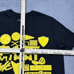 Nike Air Jordan Graphic T Shirt Mens Large Black Yellow Logo Tee Streetwear